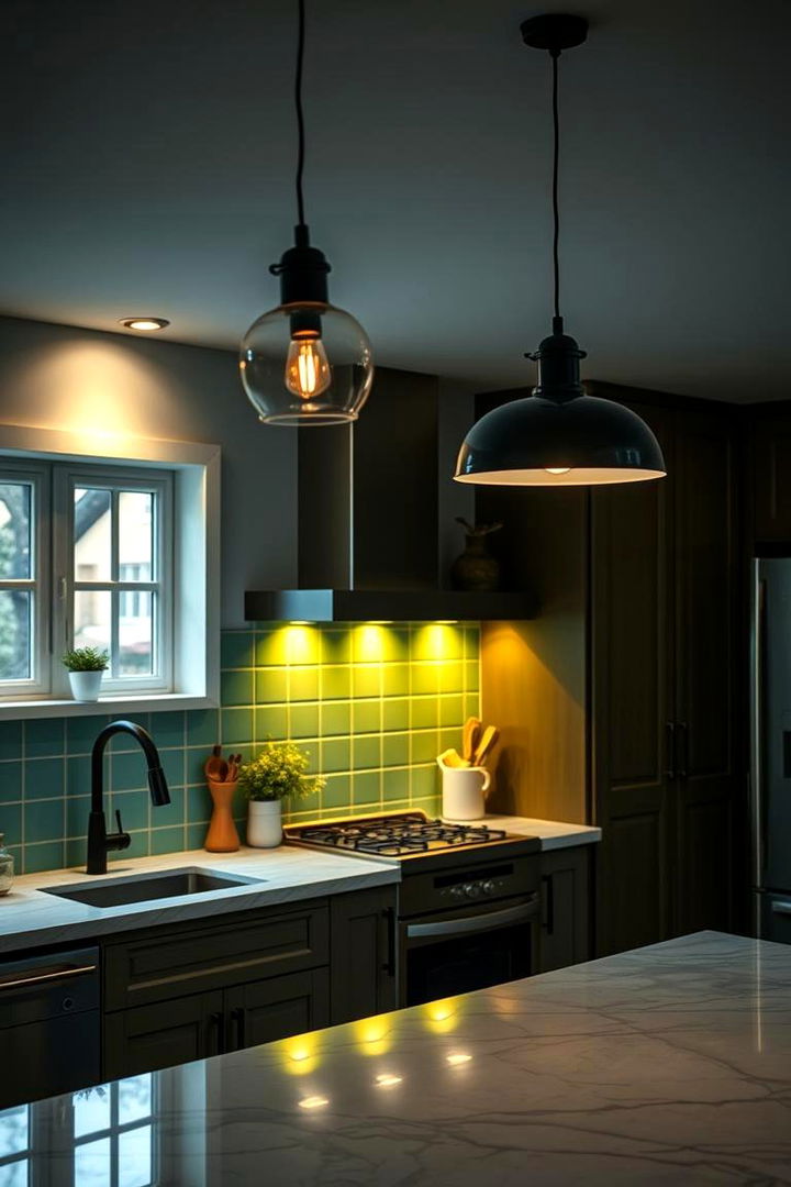Sage Green and Black Lighting Fixtures - 22 Sage Green and Black Kitchen Ideas