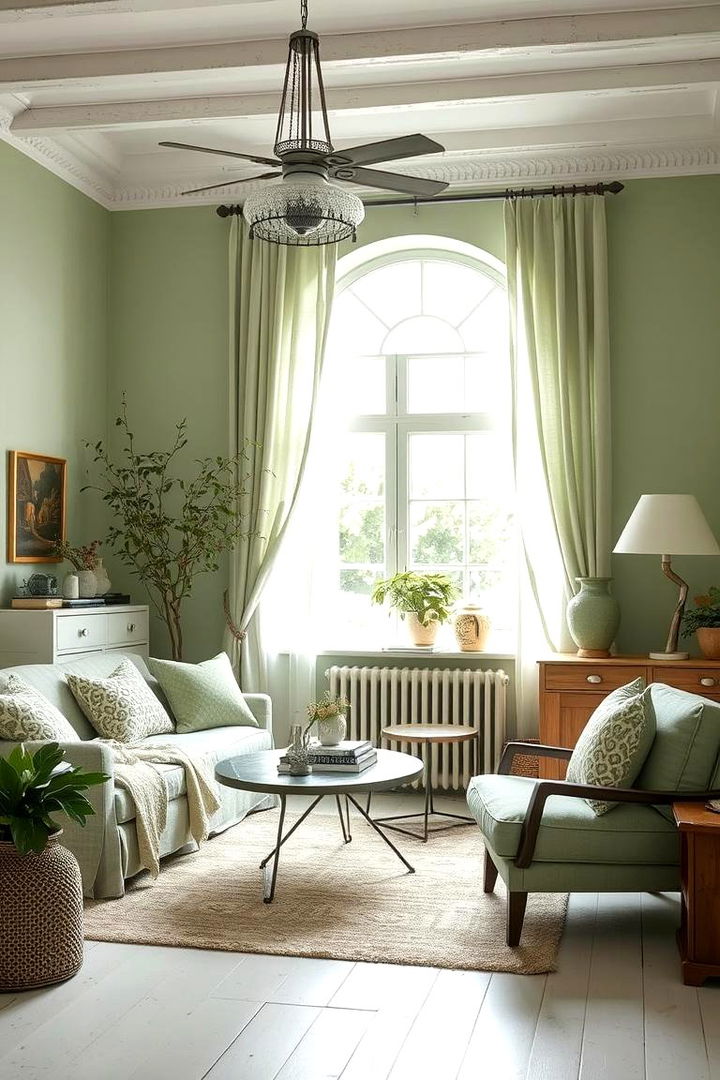 Sage Green as the Star - 22 Rustic Sage Green Living Room Ideas