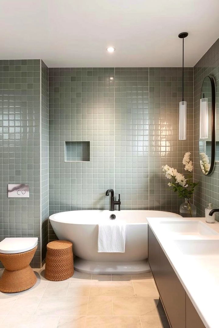Sage Serenity - 22 Green Bathroom Tile Ideas