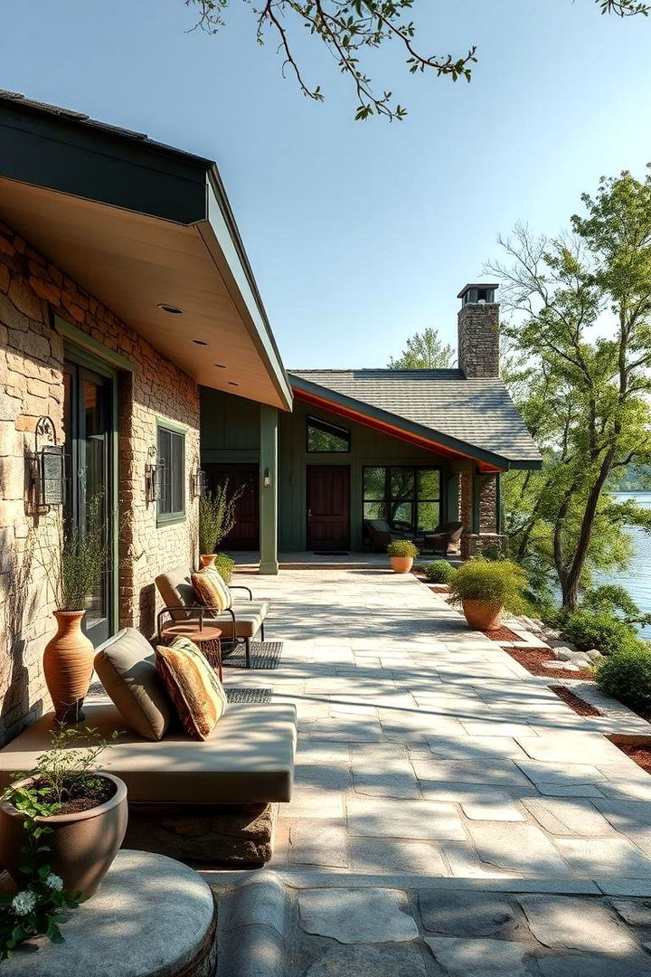 Sage and Stone Blend - 22 Lake House Exterior Colors Ideas