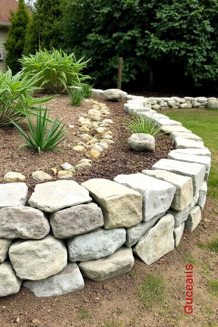 Salvaged Stone and Mortar Borders - 22 Recycled Garden Edging Ideas