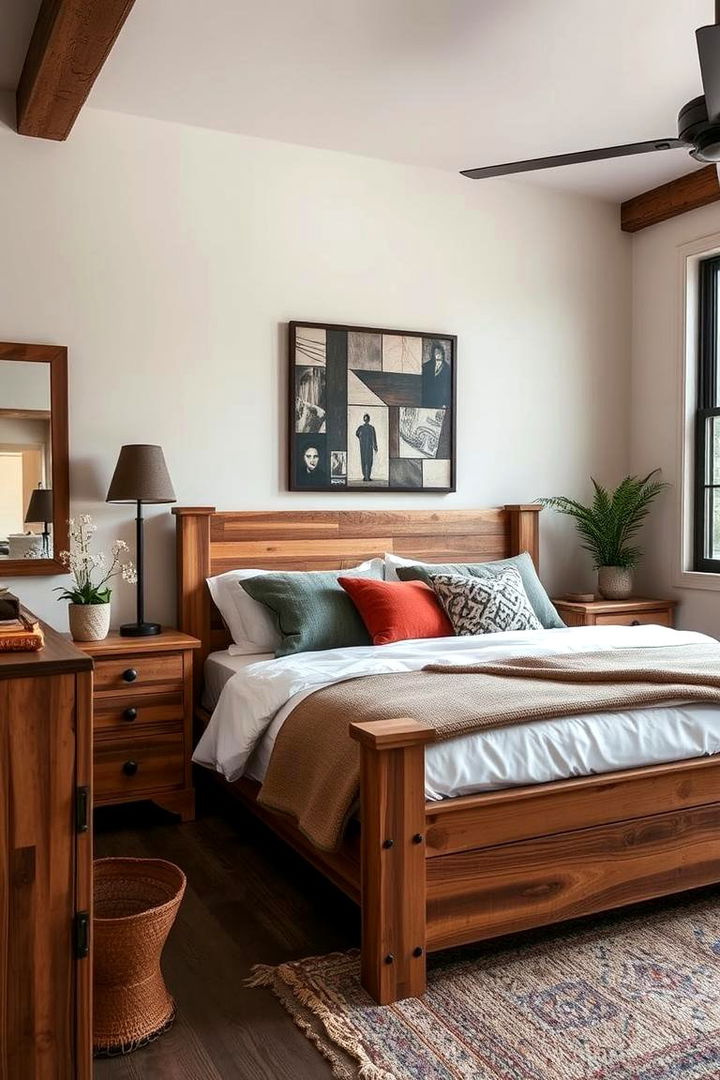 Salvaged Wood Furniture - 22 Industrial Bedroom Ideas