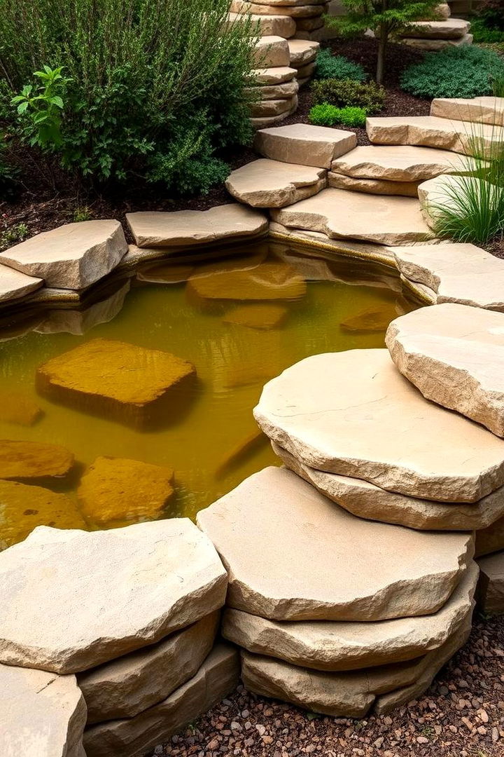 Sandstone Step Edges - 22 Pond Edging Ideas