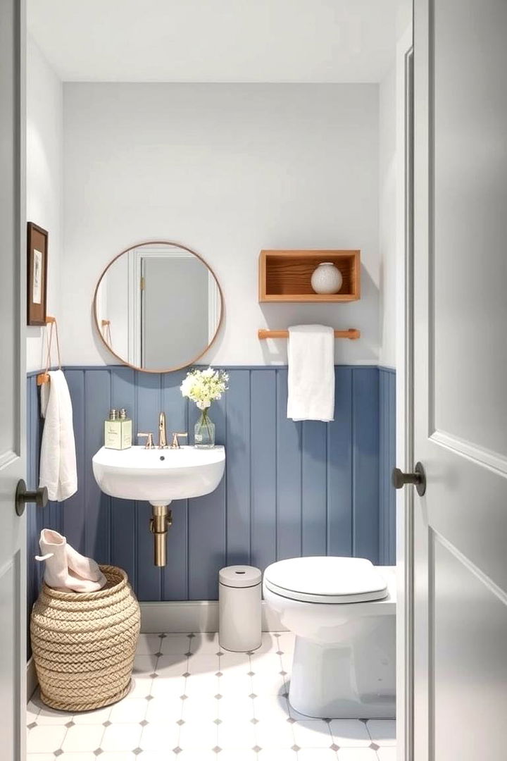 Scandinavian Blue Twist - 22 navy blue powder room ideas