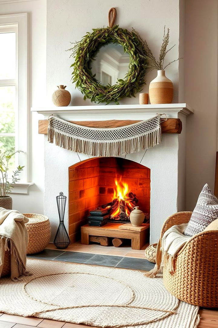 Scandinavian Boho with Textile Touches - 22 Scandinavian Fireplace Ideas