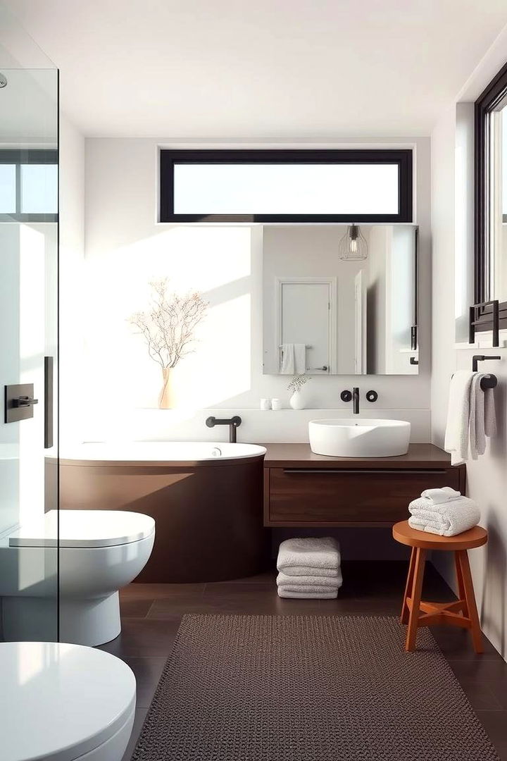 Scandinavian Contrast Cues - 22 Eclectic Bathroom Ideas