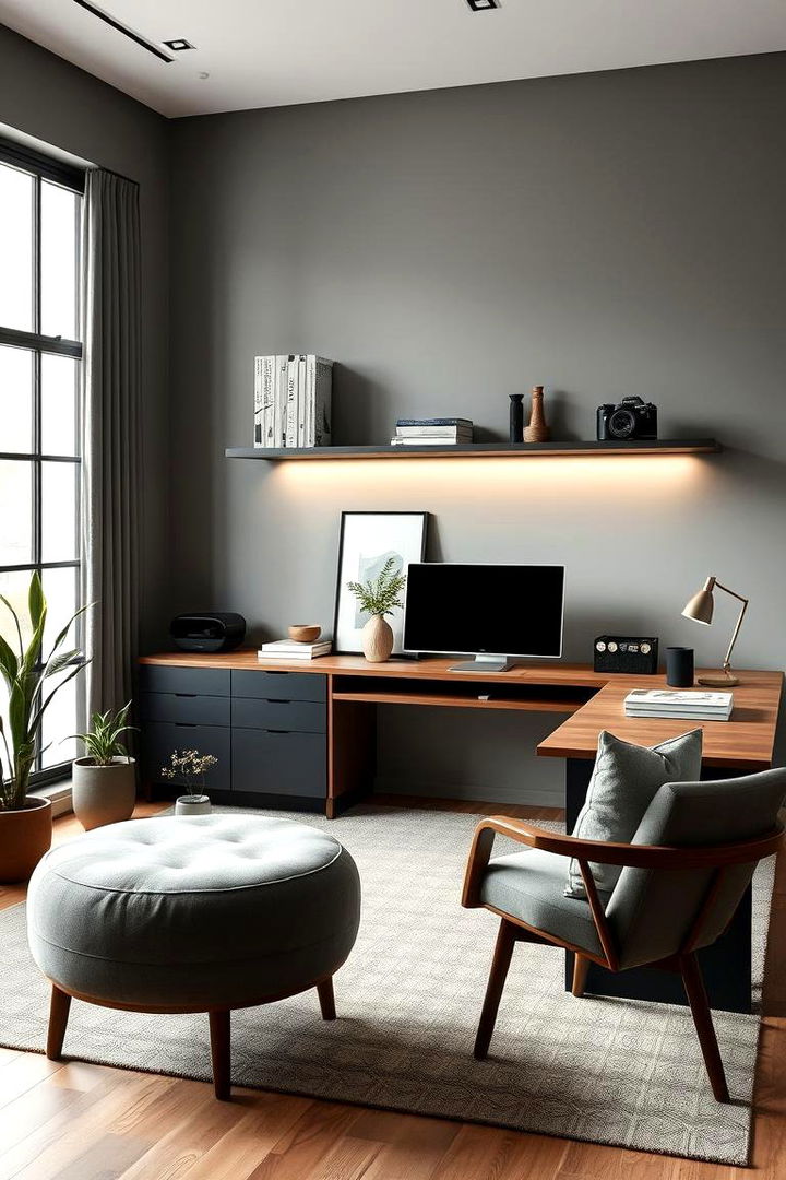 Scandinavian Dark Elegance - 22 dark home office design ideas