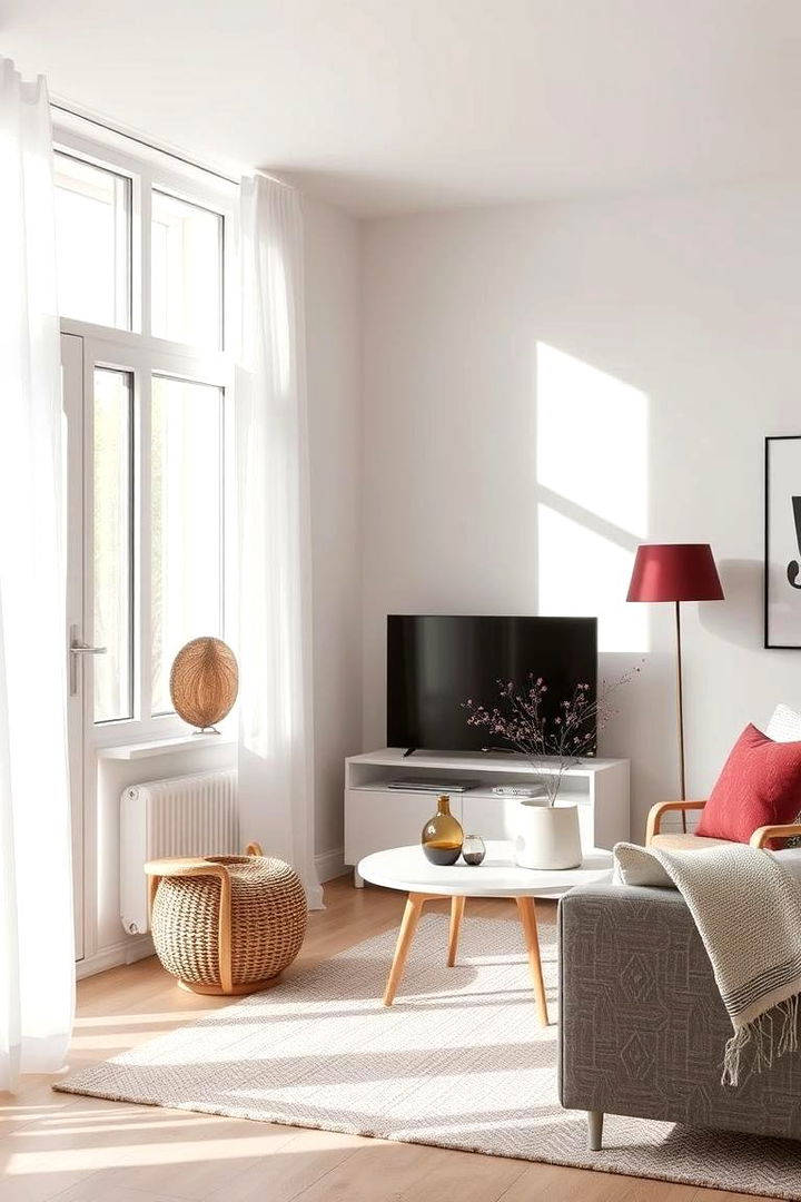 Scandinavian Fusion with Burgundy - 22 Burgundy Living Room Ideas