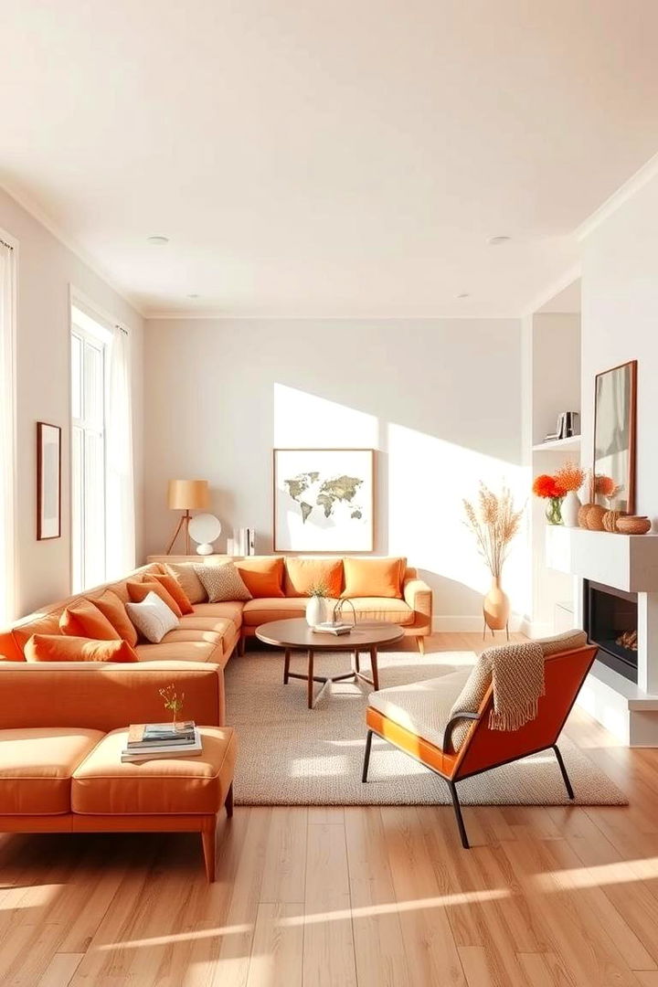 Scandinavian Fusion with Burnt Orange Accents - 22 Burnt Orange Living Room Ideas