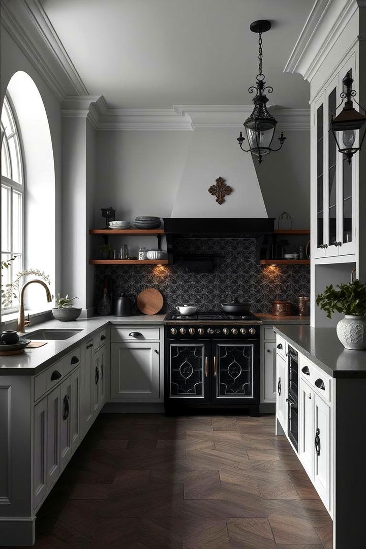 Scandinavian Gothic Fusion Kitchen - 22 Dark Kitchen Ideas