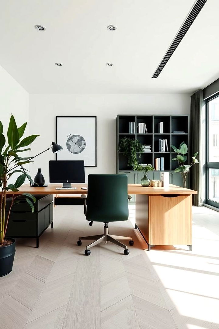 Scandinavian Influence with Dark Green - 22 Dark Green Office Ideas and Inspiration