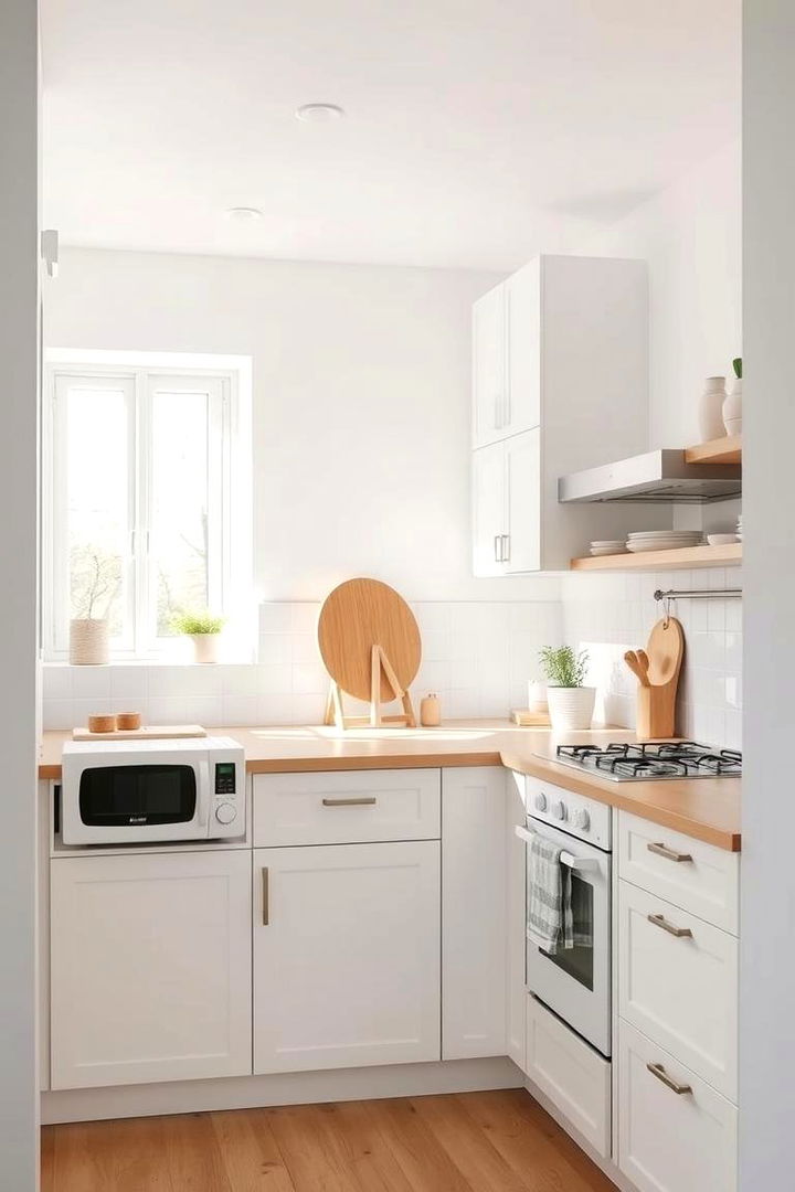 Scandinavian Inspired All White Kitchen - 22 Kitchen With White Appliances Ideas