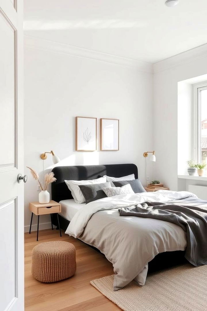 Scandinavian Inspired Black Headboard - 22 Black Headboard Bedroom Ideas