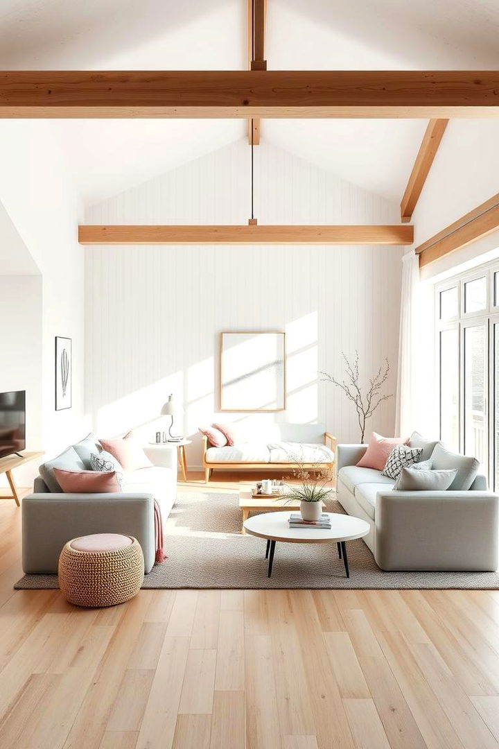 Scandinavian Inspired Light Tones - 22 Pink and Blue Living Room Ideas