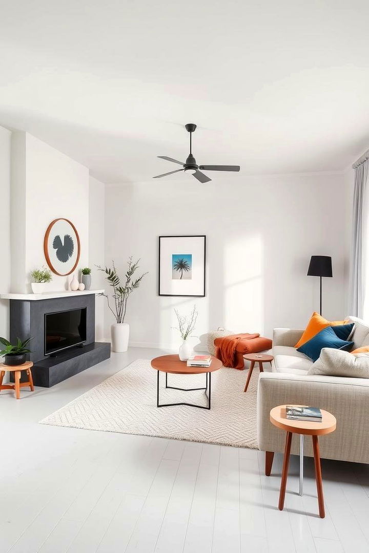 Scandinavian Minimalism with a Color Pop - 22 Colorful Living Room Ideas