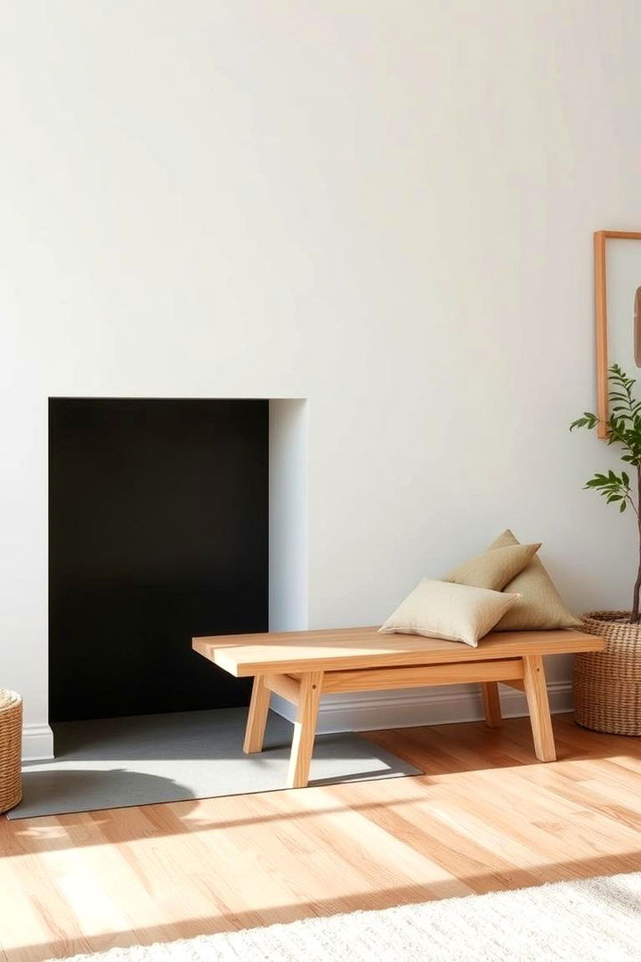 Scandinavian Minimalist Fireplace Benches - 22 Fireplace Bench Ideas