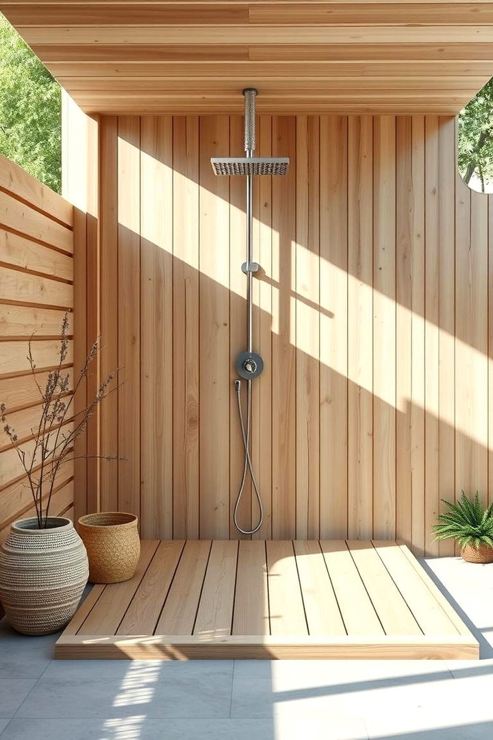 Scandinavian Minimalist Shower - 22 Outdoor Shower Ideas