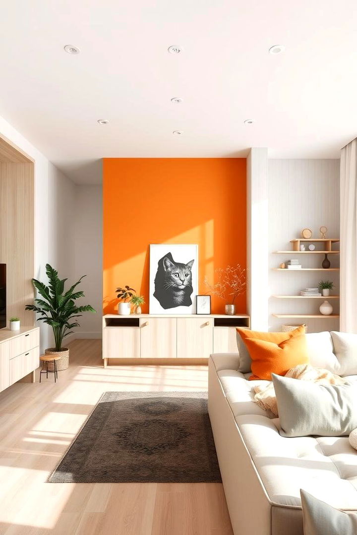 Scandinavian Pop Accent - 22 Orange Accent Wall Ideas