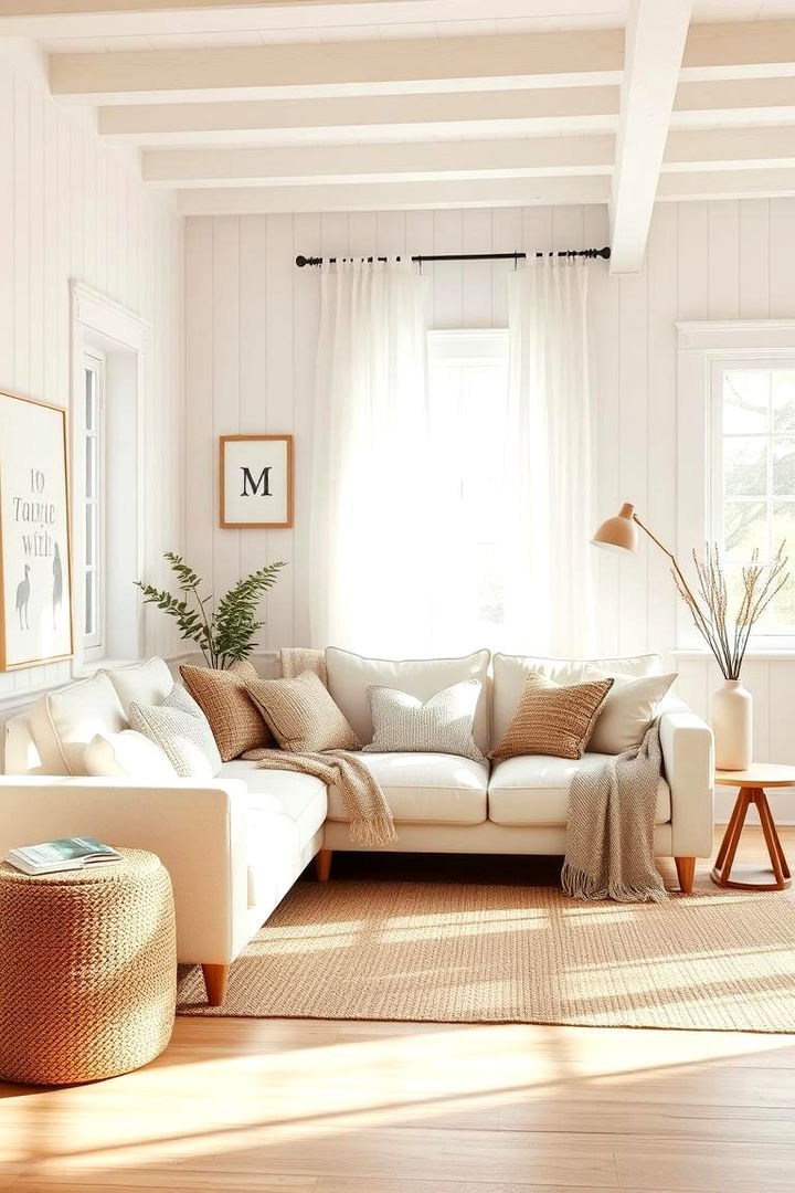 Scandinavian Simplicity - 22 Cream Couch Living Room Ideas