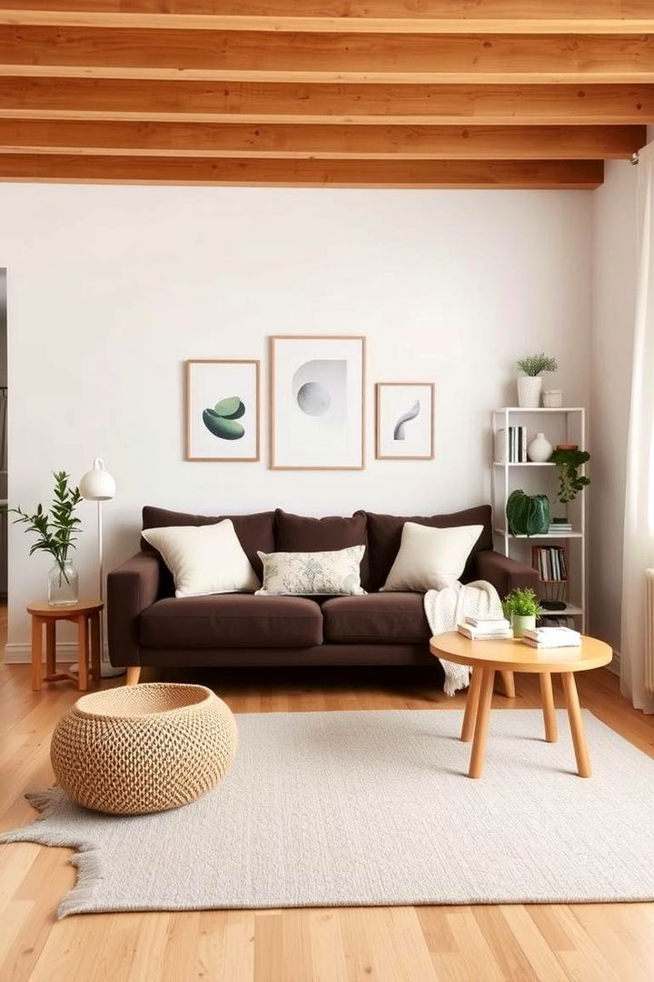 Scandinavian Simplicity - 22 Dark Brown Couch Living Room Ideas