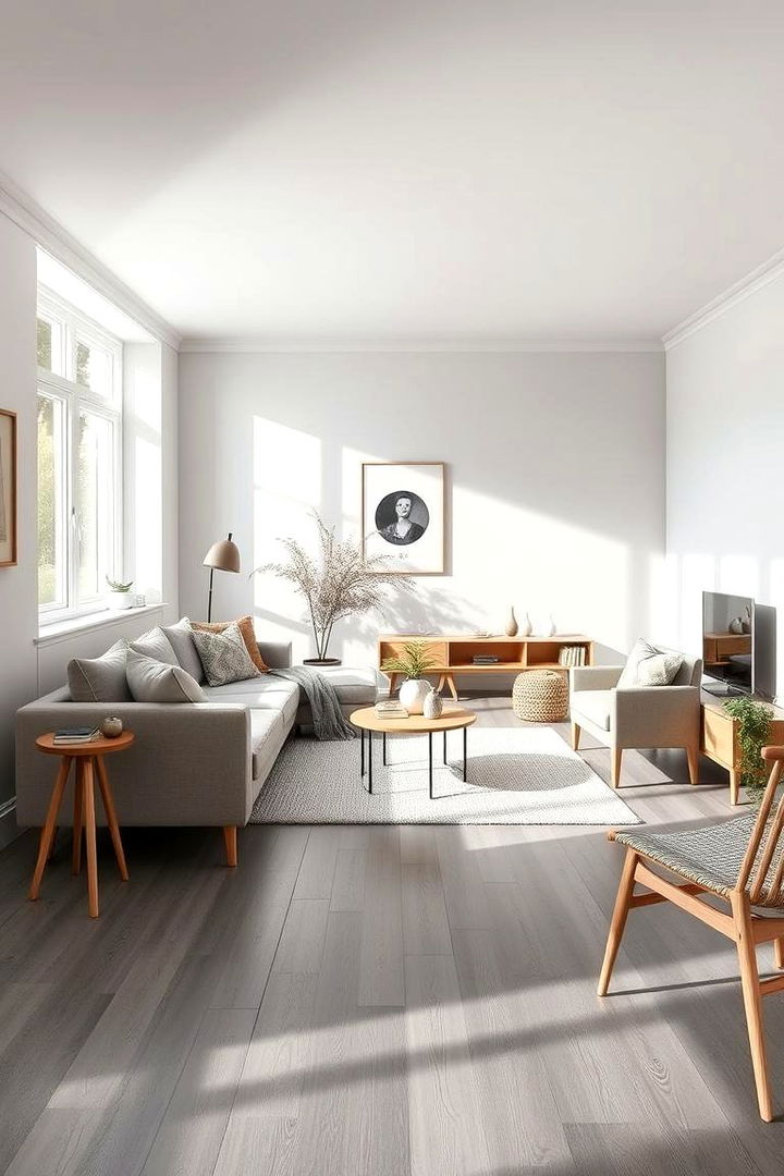 Scandinavian Simplicity - 22 grey flooring living room ideas