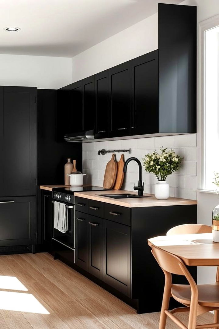 Scandinavian Simplicity - 22 Kitchens With Black Cabinets