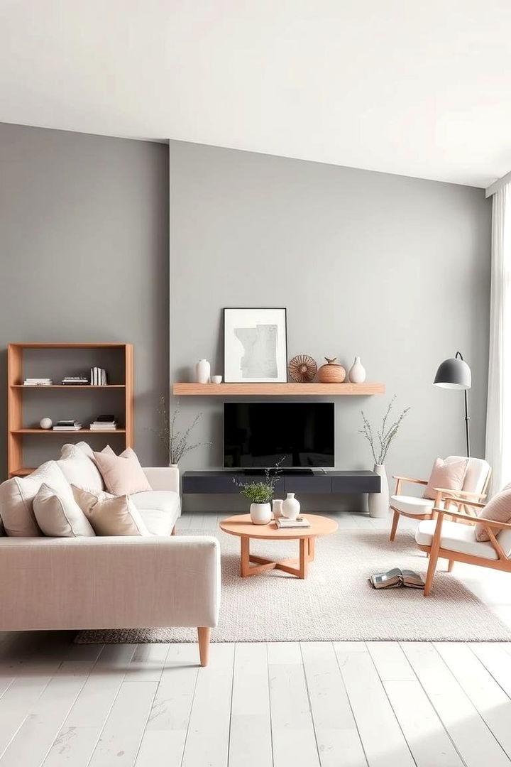 Scandinavian Simplicity - 22 Pink and Grey Living Room Ideas