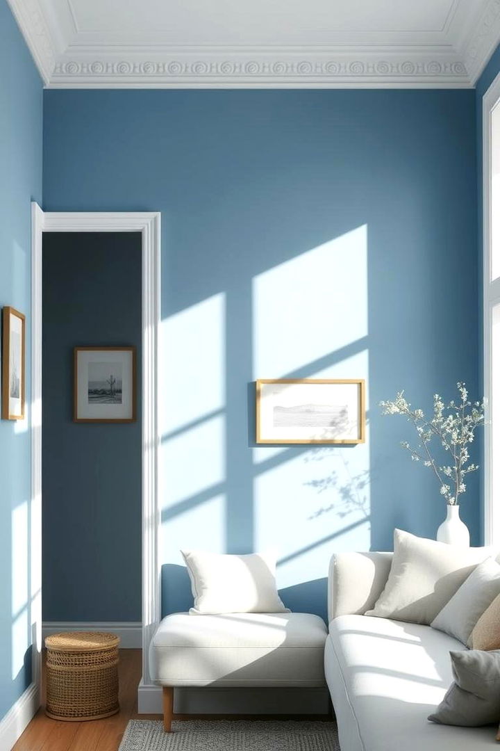 Scandinavian Simplicity Cool Blue and White - 22 Two Tone Wall Paint Ideas