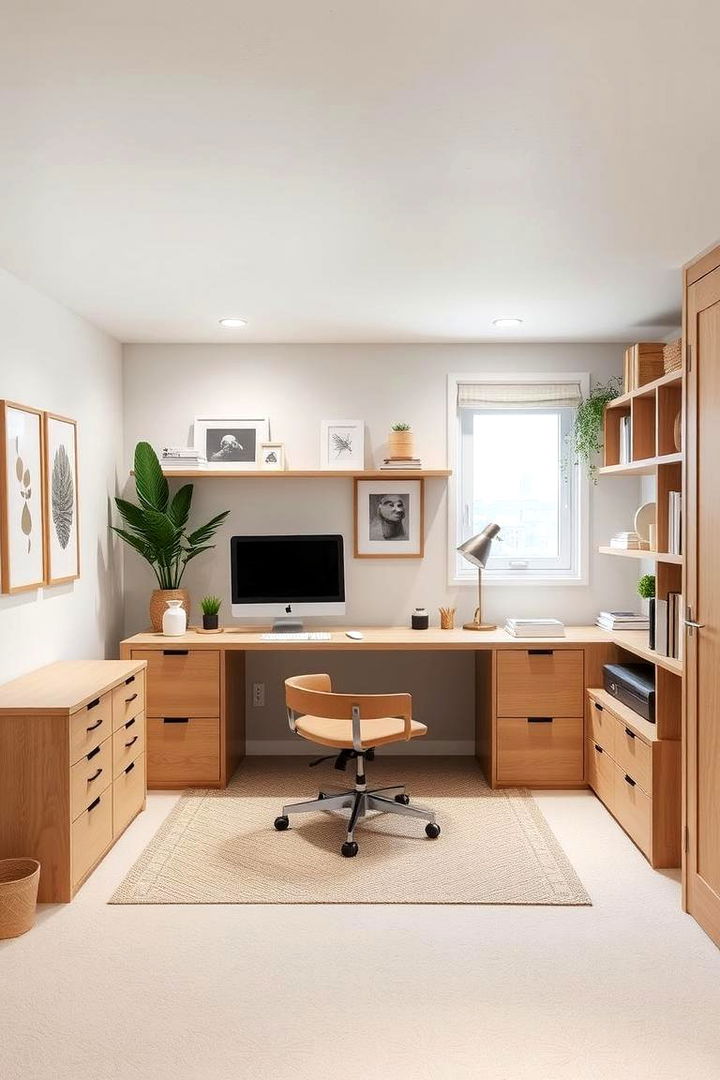 Scandinavian Simplicity Office - 22 basement office ideas