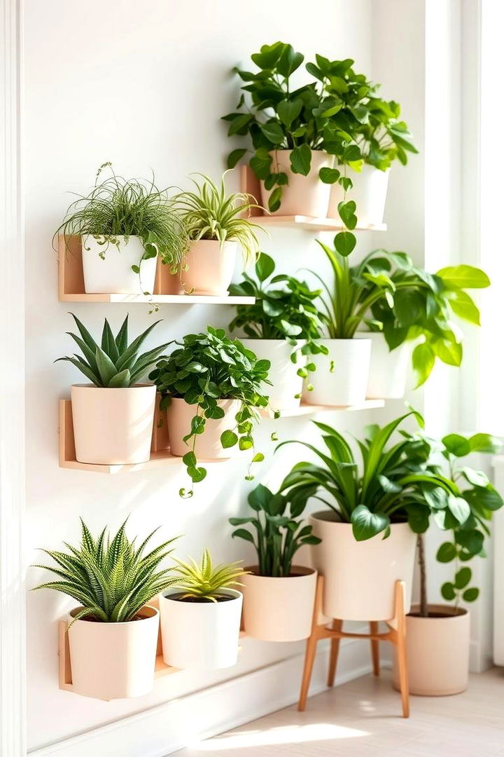 Scandinavian Simplicity Plant Wall - 22 Indoor Plant Wall Ideas