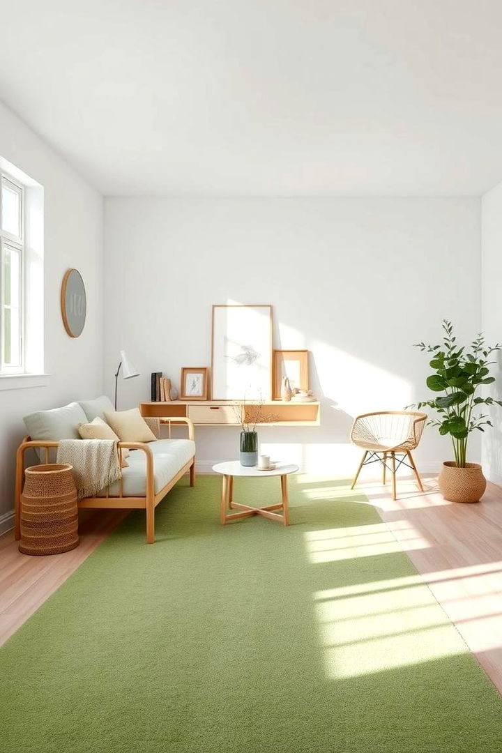 Scandinavian Simplicity with a Twist - 22 Green Carpet Living Room Ideas