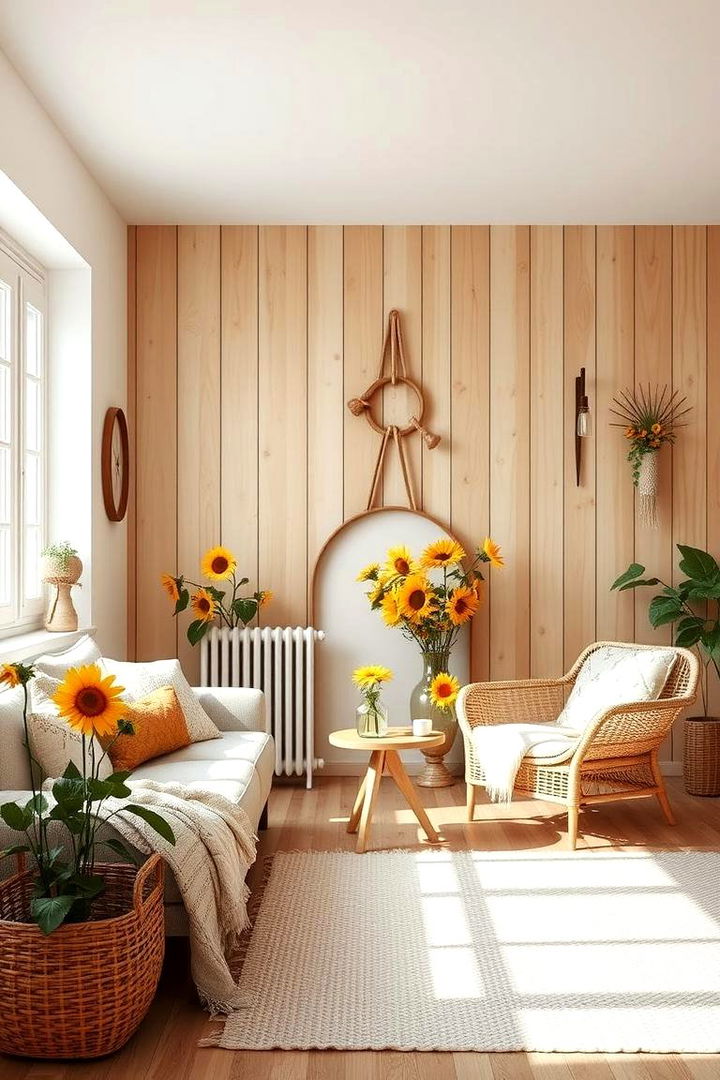 Scandinavian Sunflower Touches - 22 Sunflower Bedroom Ideas