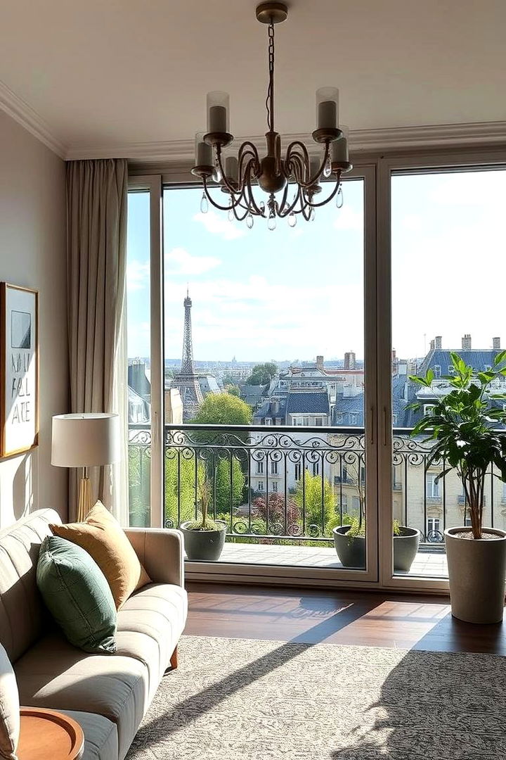 Scenic Balcony Views Fostering Connection with Outdoors - 22 Parisian-style Living Room Ideas
