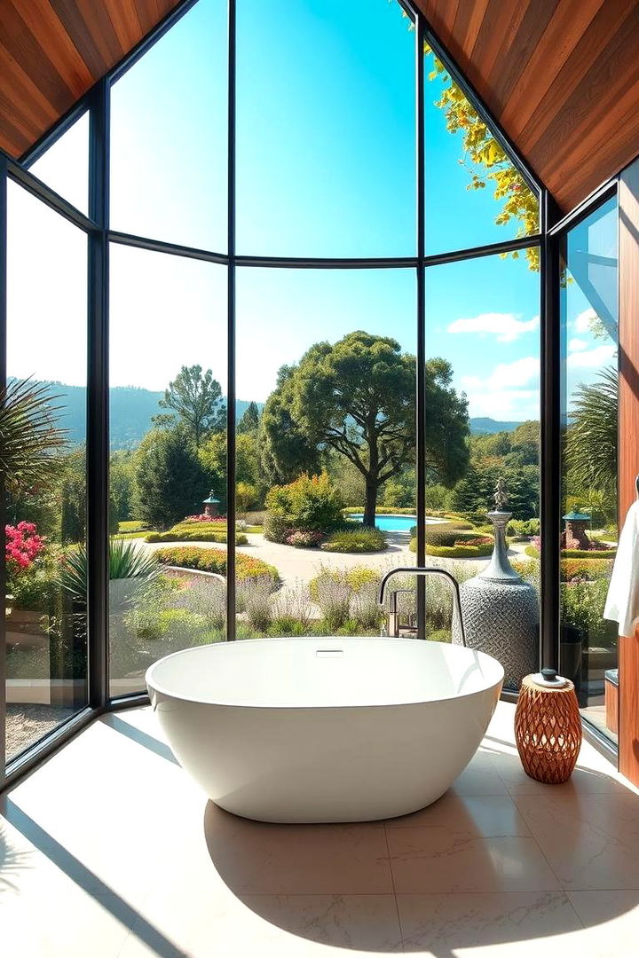 Scenic Window Views and Outdoor Connection - 22 Cottage Bathroom Ideas