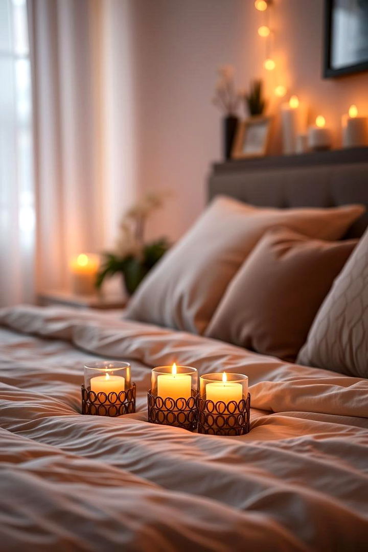 Scented Candles Glow - 22 romantic bedroom ideas
