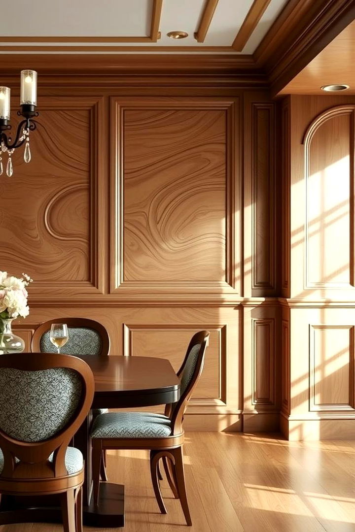 Sculpted Wood Features - 22 Dining Room Wainscoting Ideas