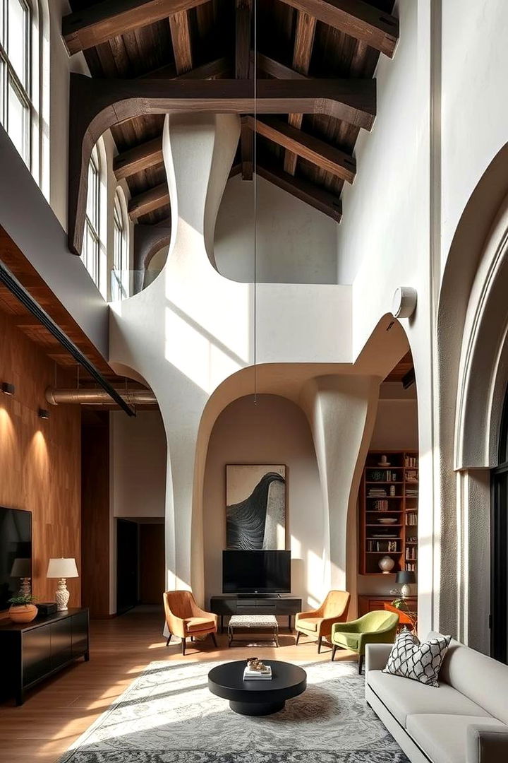 Sculptural Architectural Elements - 22 Loft-style Living Room Ideas