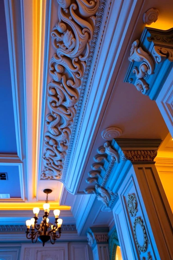 Sculptural Art Crown Molding - 22 Crown Molding Ideas