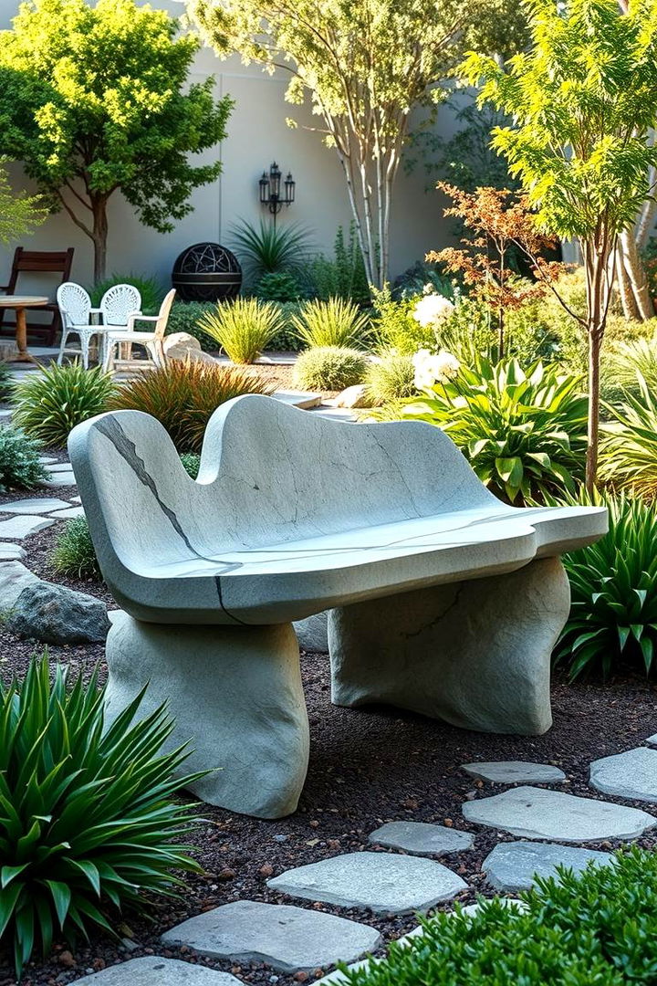 Sculptural Art Garden Bench - 22 Garden Bench Ideas