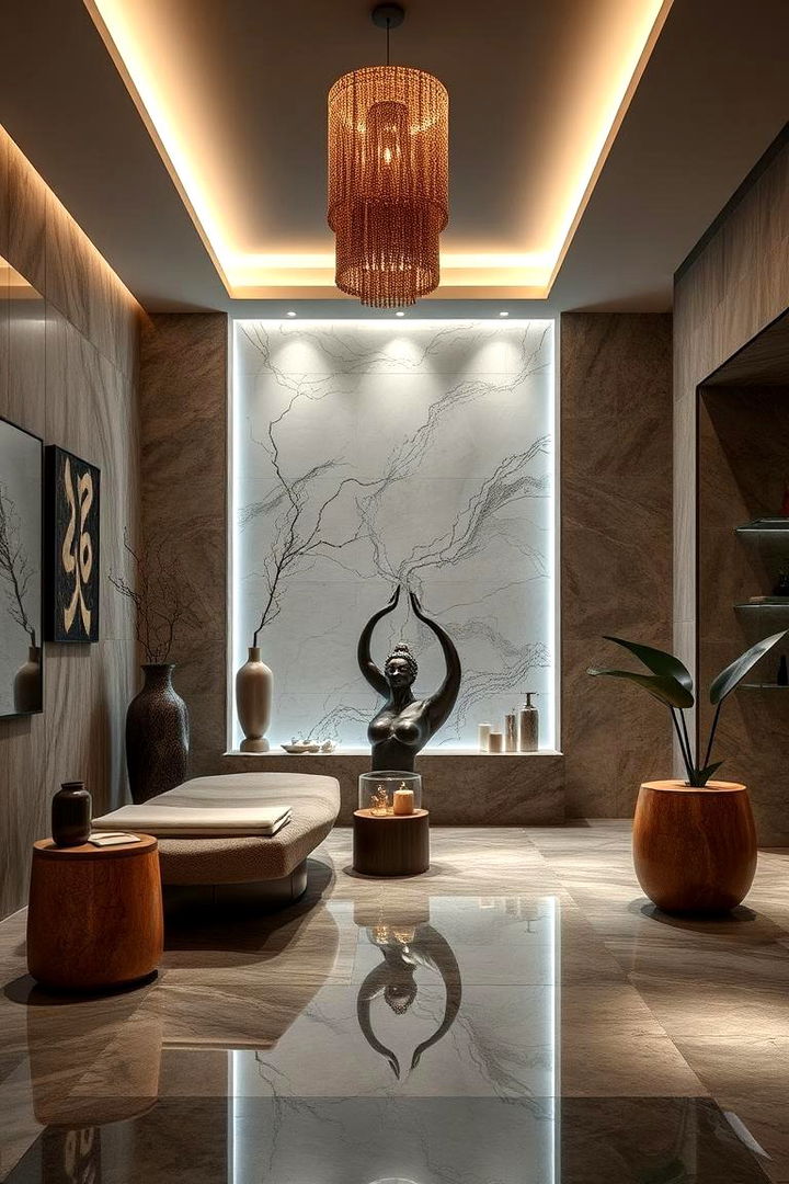 Sculptural Art and Statement Pieces - 22 Spa Decor Ideas