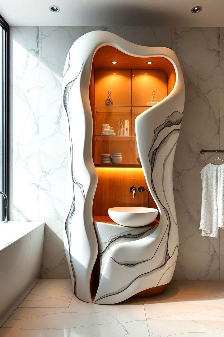 Sculptural Artistic Cabinets - 22 Bathroom Cabinet Ideas