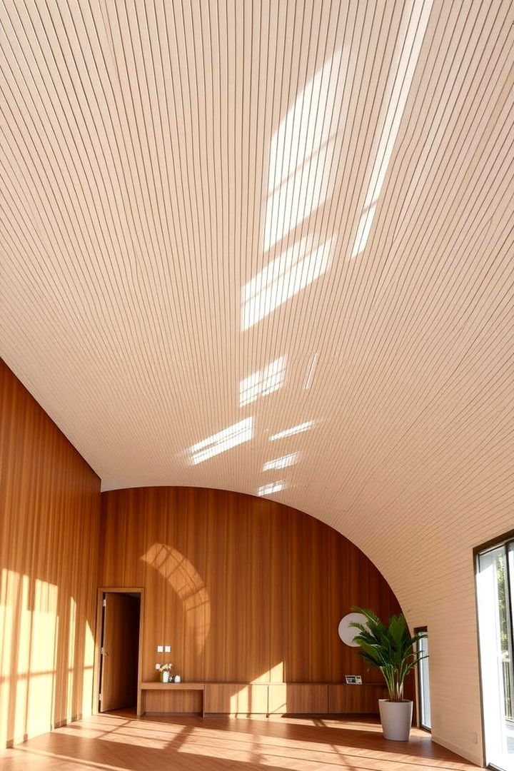 Sculptural Curves - 22 Beadboard Ceiling Design Ideas