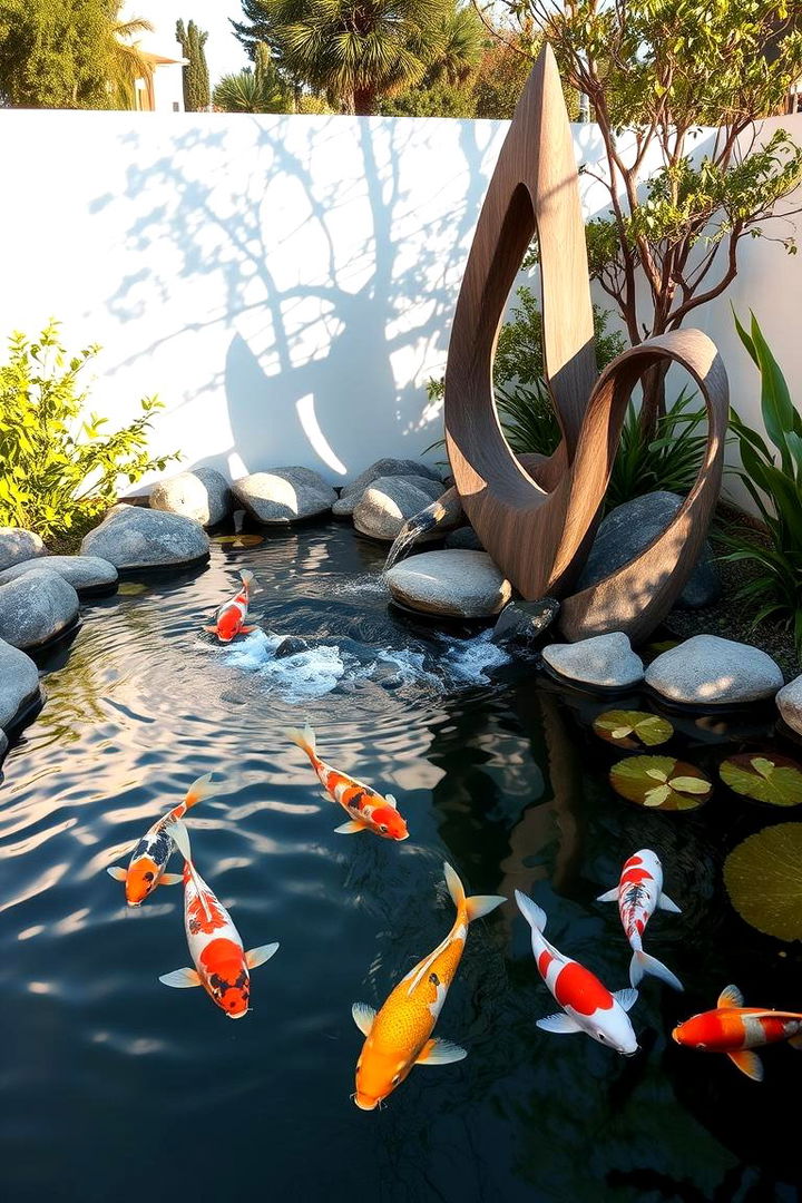 Sculptural Element Koi Pond - 22 Koi Pond Ideas