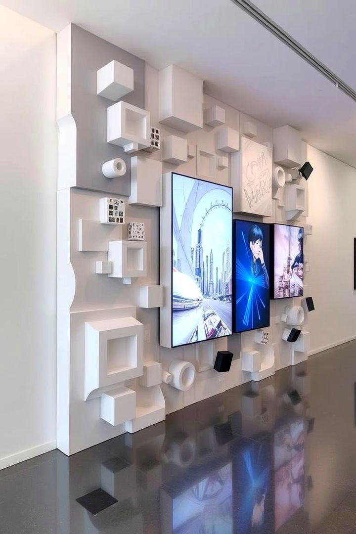Sculptural Element Media Walls - 22 Media Wall Ideas