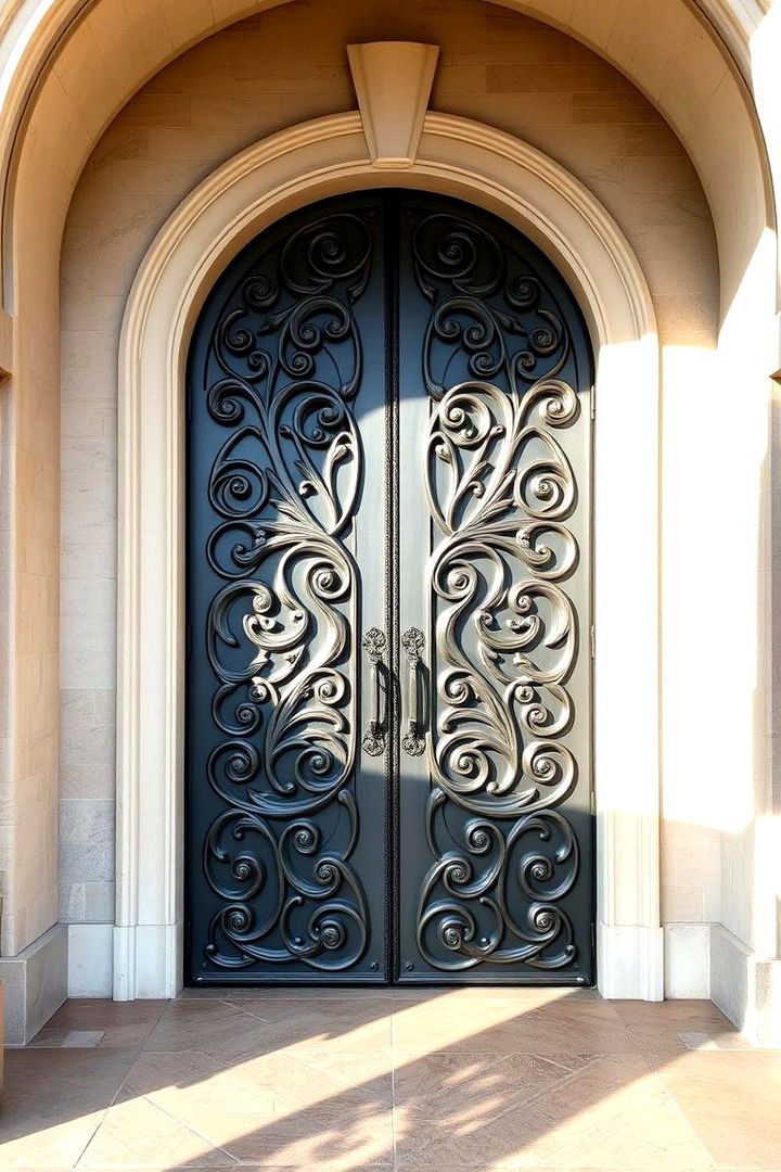 Sculptural Entryway - 22 Double Front Door Ideas