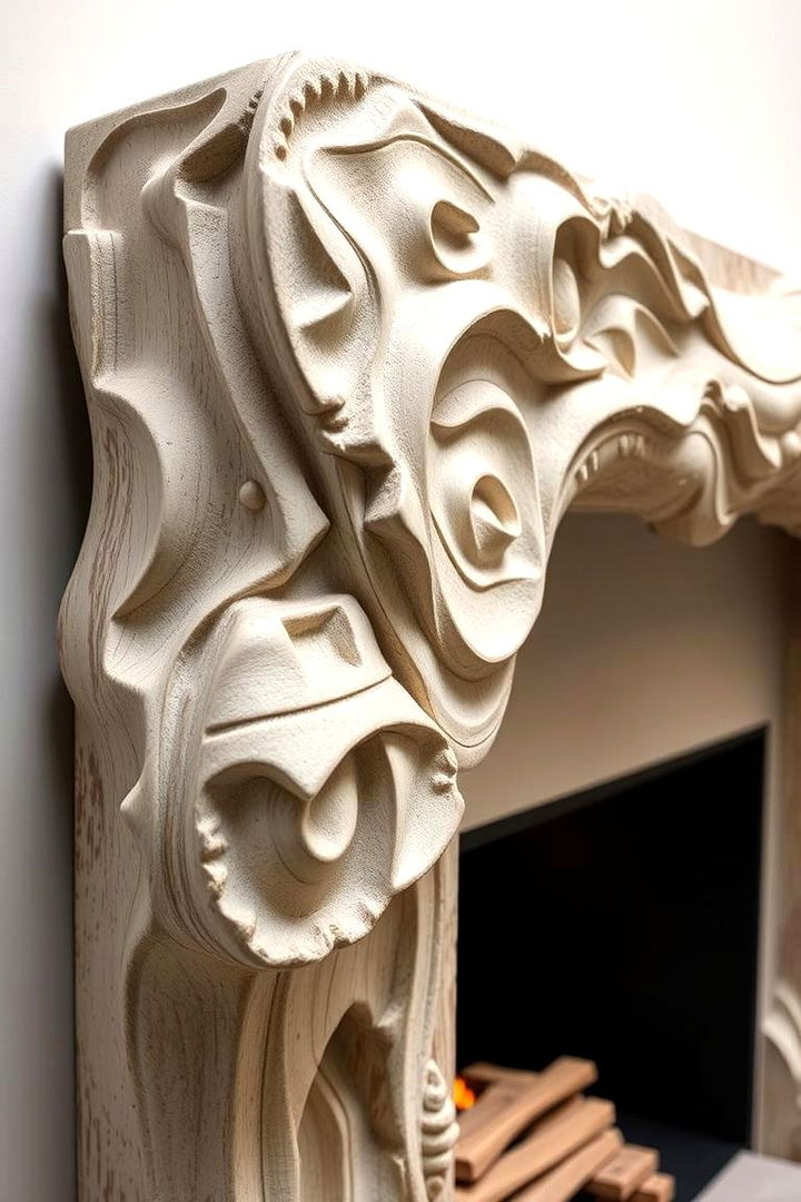 Sculptural Fireplace Surround - 22 Fireplace Wall Ideas