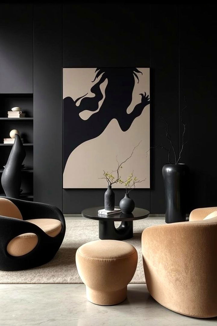 Sculptural Furnishings for a Modern Twist - 22 Black and Beige Bedroom Design Ideas