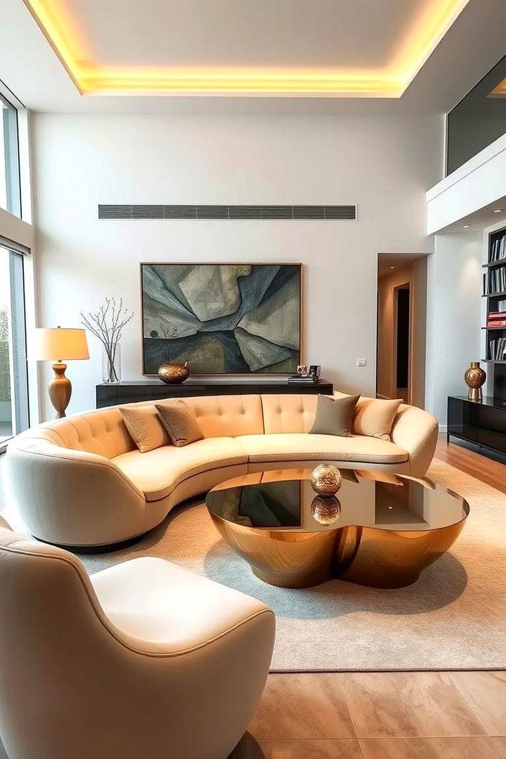 Sculptural Furniture Statement Pieces that Spark Conversation - 22 Cream and Gold Living Room Ideas
