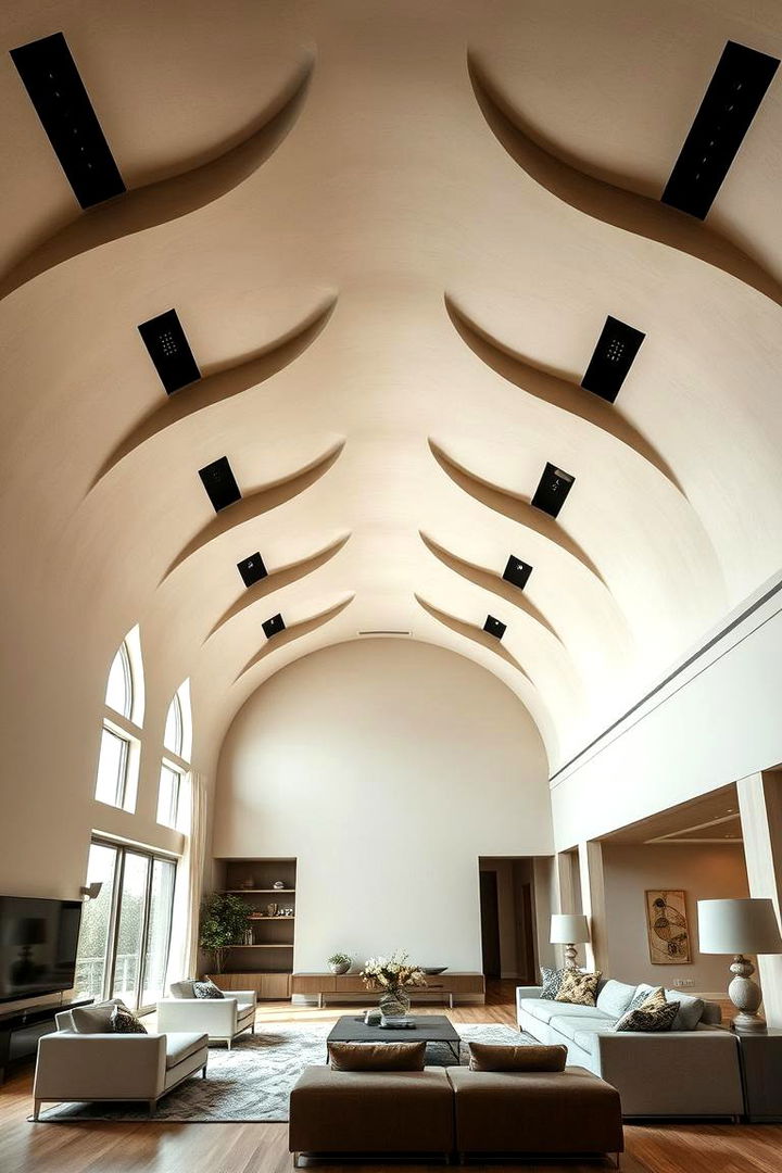Sculptural Interior Architecture - 22 Living Room Vaulted Ceiling Ideas