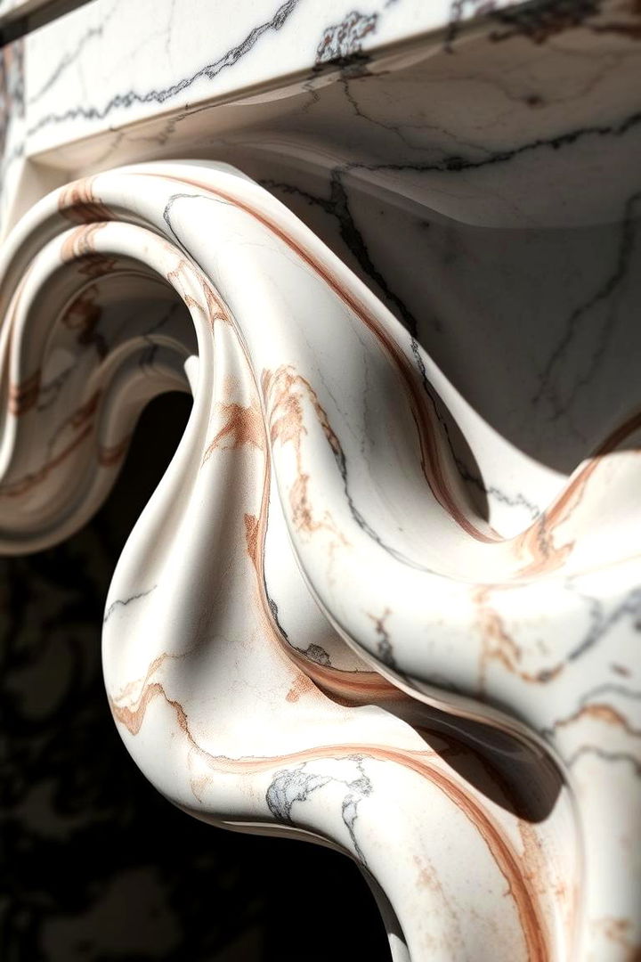 Sculptural Marble Fire Surround - 22 Marble Fireplace Ideas